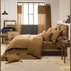 Housse de couette en gaze de coton GAIA - L'EFFET PAPILLON - 240x220cm - Boutons bois - Camel