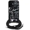 Karl Lagerfeld Case Crossbody Grained Pattern & Logo MagSafe for iPhon...