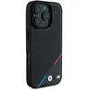 BMW Backcase hoesje geschikt voor iPhone 16 Pro - Effen Zwart - Kunstl...