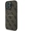 GUESS, Beschermhoes Geschikt voor Apple iPhone 16 Pro MagSafe bedrukt 4G, Bruin