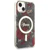 Guess Flower MagSafe Compatible Back Case - Apple iPhone 14 Plus (6.7") - Khaki