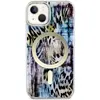 Guess - GUHMP14SHLEOPWB - hoesje voor iPhone - 14 - blauw - Leopard - MagSafe