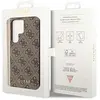 Guess Hoesje Hard Case 4G Logo Metal Bruin Geschikt voor Samsung Galaxy S23 Ultra