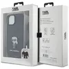 iPhone 15 Backcase hoesje - Karl Lagerfeld - Effen Zwart - Kunstleer