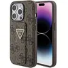 Coque Guess Grip Stand 4G Triangle Strass pour iPhone 15 Pro - Brown