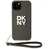 Dkny Coque De Téléphone Pu Leather Stack Logo Wrist Strap Iphone 14