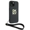 DKNY Polsband Stock Logo hoesje voor iPhone 15 / 14 / 13 - zwart