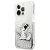 Karl Lagerfeld Liquid Glitter Backcase hoesje geschikt voor iPhone 13 Pro Max Zilver
