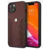 BMW Coque arrière en cuir pour iPhone 13 Mini - rouge