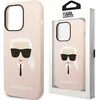 Karl Lagerfeld Coque De Téléphone Klhmp14lslkhlp Iphone 14 Pro 6.1 Silicone Karl`s Head