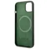 CG MOBILE Guess GUHMP13MSBPLA Coque de protection rigide en silicone pour iPhone 13 6,1" Vert/kaki Plaque logo