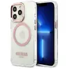 CG MOBILE Guess GUHMP13LHTRMP Coque rigide en métal pour iPhone 13 Pro/13 6,1" Rose/rose