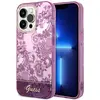 CG MOBILE Guess Coque de protection pour iPhone 14 Pro Max - Motif floral fuchsia IML - Anti-rayures - PC/TPU - Confortable et durable - Avec ports accessibles, absorption des chocs et logo signature