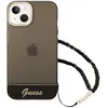Guess coque pour iPhone 14 Plus - transparente - avec cordon - noir