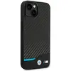 iPhone 14 Backcase hoesje - BMW - Effen Zwart - Leer