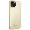 Guess iPhone 14 Plus Hardcase Backcover - Croco - Metal Buttons & Camera - Goud