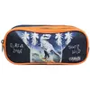 BAGTROTTER Trousse scolaire 2 compartiments Vorax Dinosaure Bleue