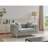 VENTE-UNIQUE Canapé 2 places chesterfield en velours gris clair EDWINA