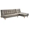 VENTE-UNIQUE Canapé modulable convertible en tissu taupe ESTEBAN