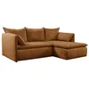 VENTE-UNIQUE Canapé d'angle droit convertible en velours côtelé terracotta TEODORA