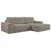 VENTE-UNIQUE Canapé d'angle droit convertible en velours côtelé taupe AMELIA