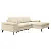 VENTE-UNIQUE Canapé d'angle droit convertible en tissu texturé beige ARCHIBALD