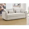 VENTE-UNIQUE Canapé 3 places convertible en tissu beige avec assise à mémoire de forme SITALA