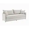 VENTE-UNIQUE Canapé 3 places convertible en tissu beige avec assise à mémoire de forme SERABA