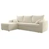 VENTE-UNIQUE Canapé d'angle convertible et réversible en velours côtelé beige ONABIA
