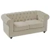 VENTE-UNIQUE Canapé 2 places en velours beige CHESTERFIELD