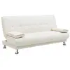 VENTE-UNIQUE Canapé convertible clic-clac en simili blanc MAXIME II