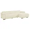 VENTE-UNIQUE Canapé d'angle droit relax électrique en tissu beige MOLPICA