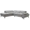 VENTE-UNIQUE Canapé d'angle gauche convertible en tissu texturé gris SURDELI