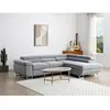 VENTE-UNIQUE Canapé d'angle droit convertible en tissu texturé gris NURAZIO