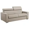 VENTE-UNIQUE Canapé 3 places convertible express en tissu beige avec a...
