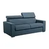 VENTE-UNIQUE Canapé 3 places convertible express en tissu bleu - couch...