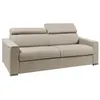VENTE-UNIQUE Canapé 4 places convertible express en tissu beige avec a...