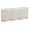 Buffet 3 portes avec LEDs en MDF - Beige et effet marbre blanc - DEVIK...