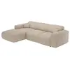 VENTE-UNIQUE Grand canapé dangle gauche convertible en tissu côtelé fi...