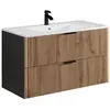 VENTE-UNIQUE Meuble de salle de bain suspendu avec vasque à encastrer ...