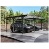 VENTE-UNIQUE Carport pergola double autoportant en aluminium - 2 voitures - 30 m² - Gris anthracite - BARESA