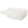 VENTE-UNIQUE Canapé d'angle droit ouvert en tissu bouclette blanc POGN...