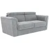 VENTE-UNIQUE Canapé 3 places convertible express en tissu gris - Couch...