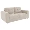 VENTE-UNIQUE Canapé 3 places convertible express en tissu beige - Couc...