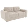 VENTE-UNIQUE Canapé 3 places convertible express en tissu beige - Couc...