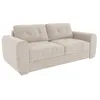 VENTE-UNIQUE Canapé 4 places convertible express en tissu beige - Couc...