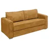 VENTE-UNIQUE Canapé 4 places convertible express en velours côtelé jaune moutarde - Couchage 160 cm - Matelas 22 cm LORETO
