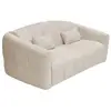 VENTE-UNIQUE Canapé 3 places convertible express en tissu bouclette beige - Couchage 140 cm - Matelas 14 cm RETUNA II