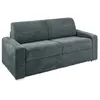 VENTE-UNIQUE Canapé 3 places convertible express en velours côtelé gris anthracite - Couchage 140 cm - Matelas 22 cm - CALITO