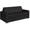 VENTE-UNIQUE Canapé 3 places convertible express cuir de buffle noir - Couchage 140 cm - Matelas 18 cm - CALITO